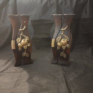2 Porcelain Flower Vase Set